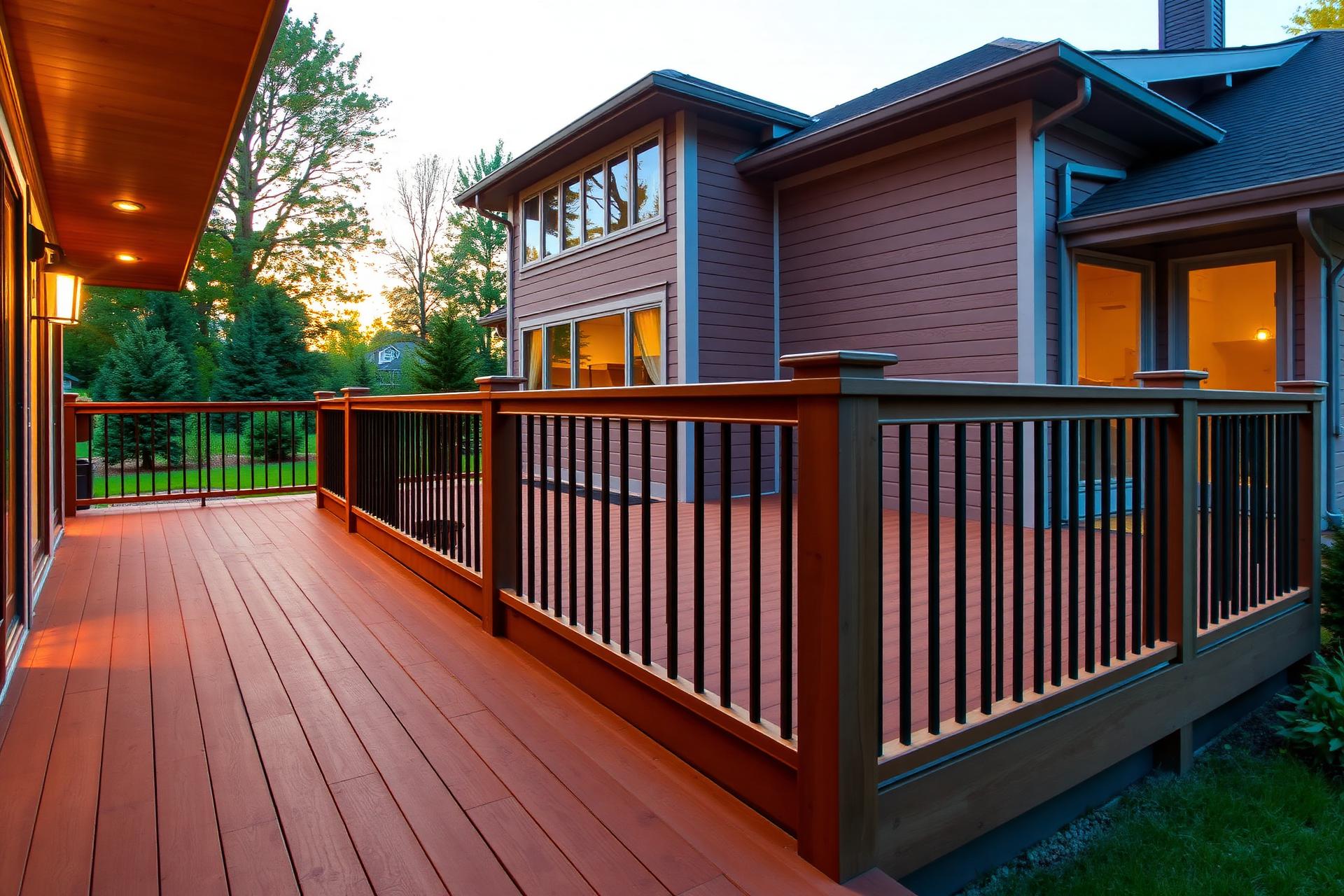Custom-built backyard deck in Indianapolis